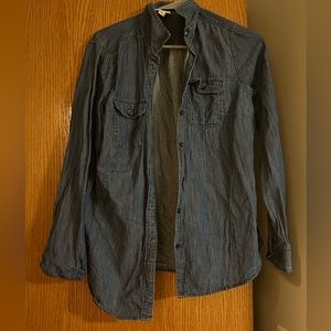 Dark Chambray Long Sleeve Top